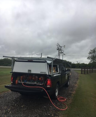 The mobile mesonet is ready to do some science before the landing of Hurricane Harvey. Image: Sean Waugh/NOAA NSSL